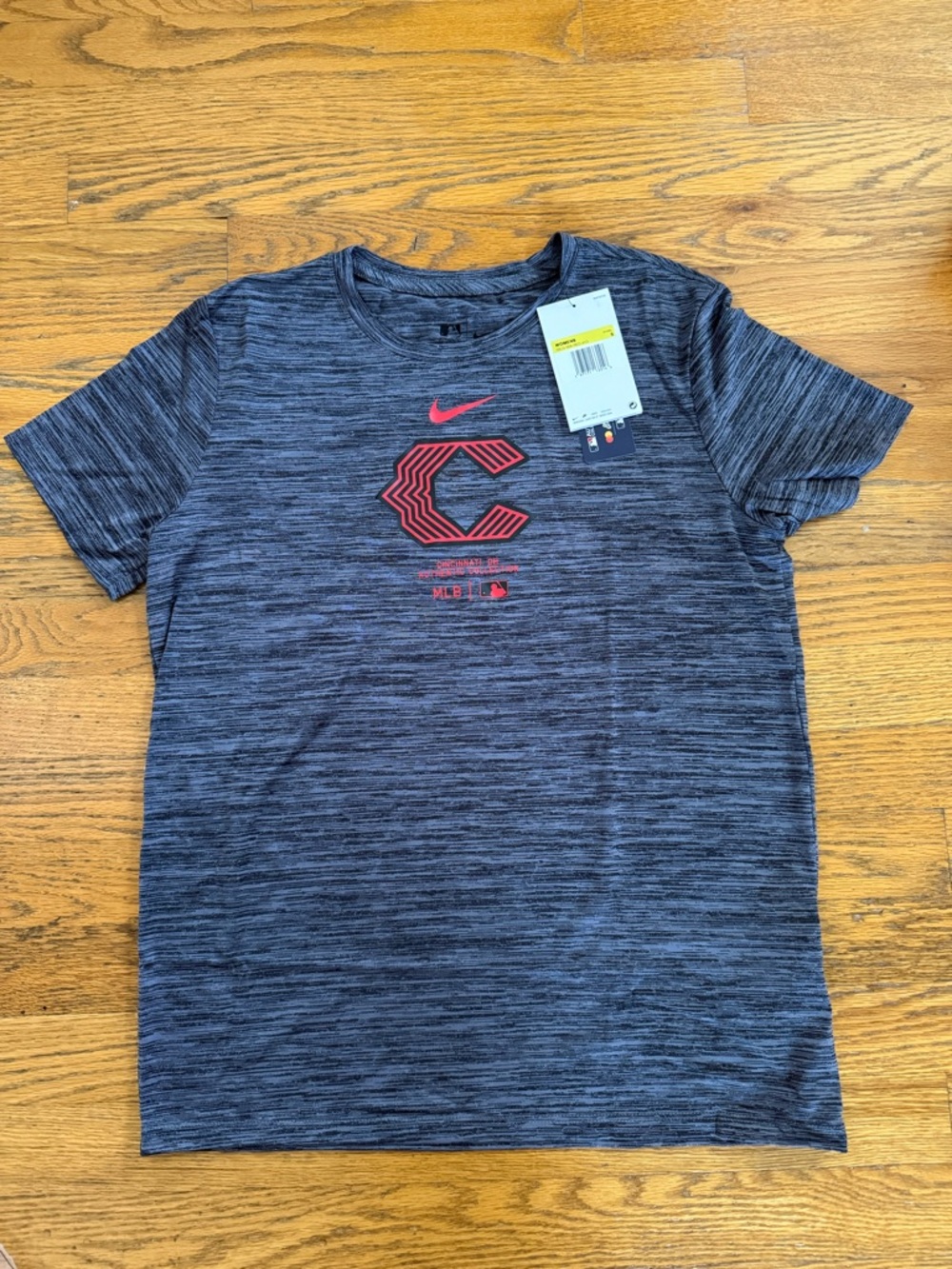 Nike Womens Gray Space-Dye Cincinnati Reds City Connect Tee